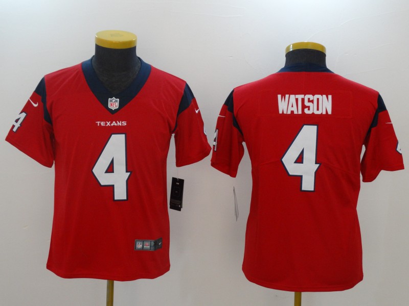 Youth Houston Texans #4 Watson Red Nike Vapor Untouchable Limited NFL Jerseys->women nfl jersey->Women Jersey
